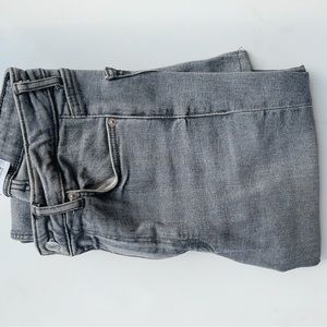 Zara Grey Jeans - torn at knees - flare bottoms with slit